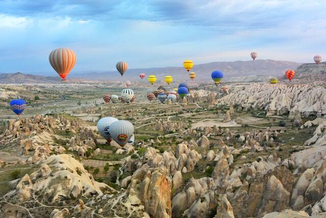 hot-air balloon over Cappadocia